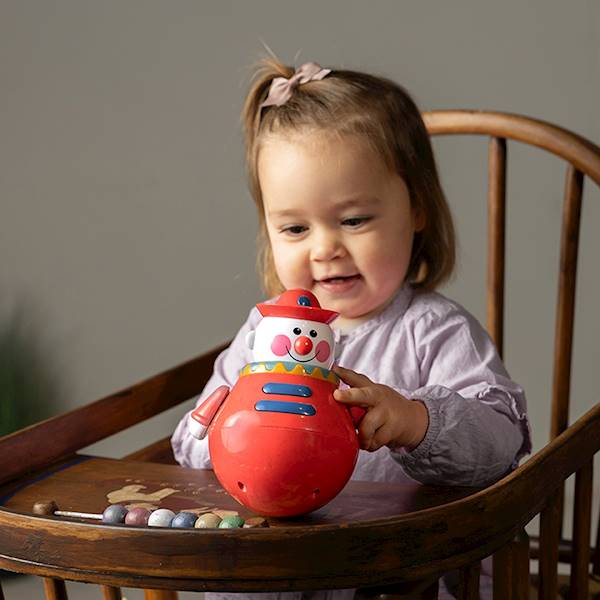 Clown Roly Poly z dzwoneczkiem TOLO BIO 6 m-cy+