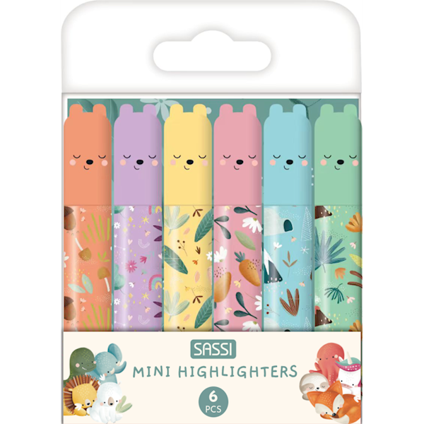 Mini zakreślacze pastelowe 6 szt. SASSI Mix