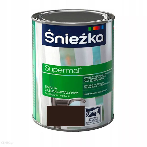 ŚNIEŻKA SUPERMAL EMALIA OLEJNO-FTALOWA BRĄZ CZEKOLADOWY POŁYSK 0,8L