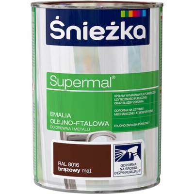 ŚNIEŻKA SUPERMAL EMALIAOLEJNO-FTALOWA BRĄZOWY MAT 0,8L