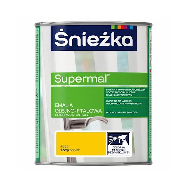 ŚNIEŻKA SUPERMAL EMALIA OLEJNO-FTALOWA ŻÓŁTY POŁYSK 0,2L