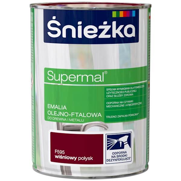 ŚNIEŻKA SUPERMAL EMALIA OLEJNO-FTALOWA WIŚNIOWY POŁYSK 0,4L