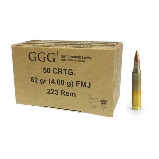 Amunicja GGG .223 FMJ GPR12 62gr 4,0g 1op=50szt
