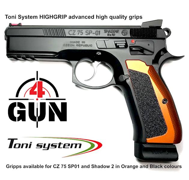 Okładziny długie HIGHGRIP Pomarańcz. do CZ 75 SP01