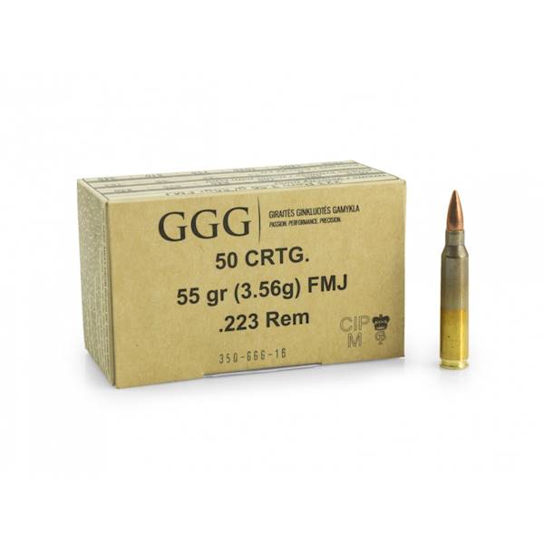 Amunicja GGG .223 FMJ GPR11 55gr 3,56g 1op=50szt