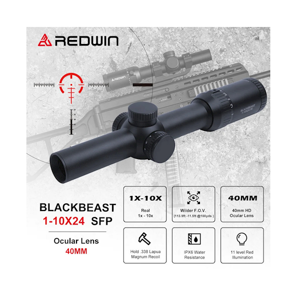 Luneta biegowa Redwin Blackbeast 1-10x24 IR SFP