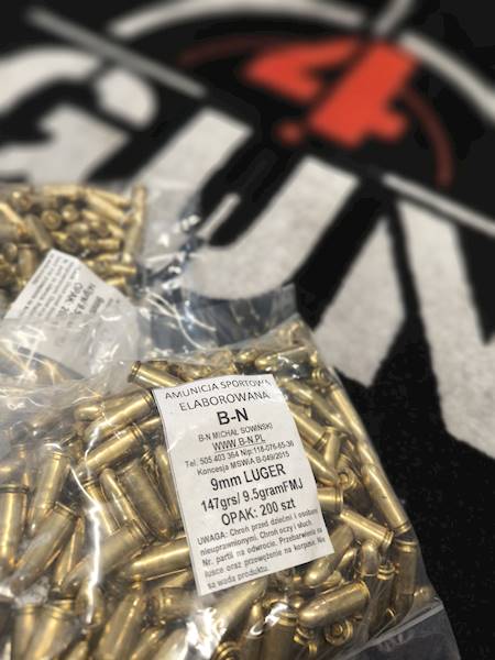 Amunicja elaborowana 9mm Luger FMJ 147gr/9,6g B-N