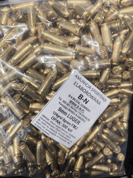 Amunicja elaborowana 9mm Luger FMJ 124gr/8g B-N