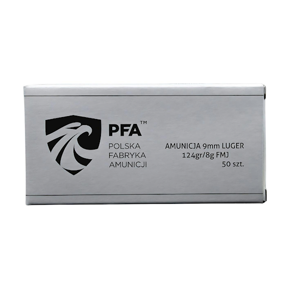 Amunicja 9x19mm FMJ PFA 124gr 8,0g