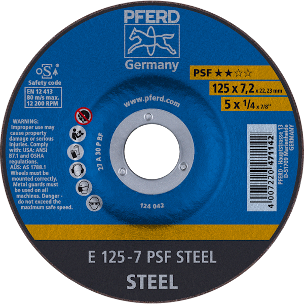 TARCZA 125 X 7,2 PSF STEEL PFERD