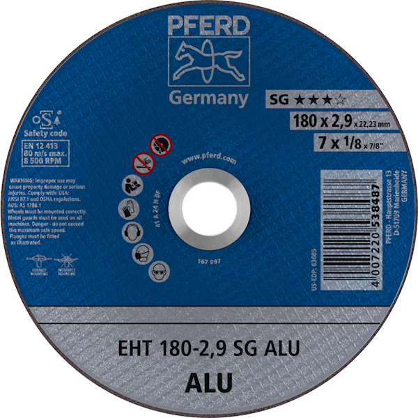 TARCZA 180 X 2,9 ALU SG PFERD