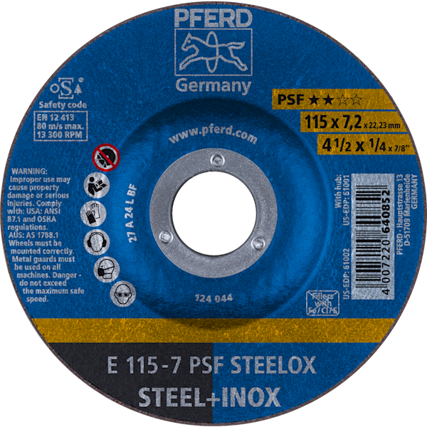TARCZA 115 X 7,2 PSF STEELOX PFERD