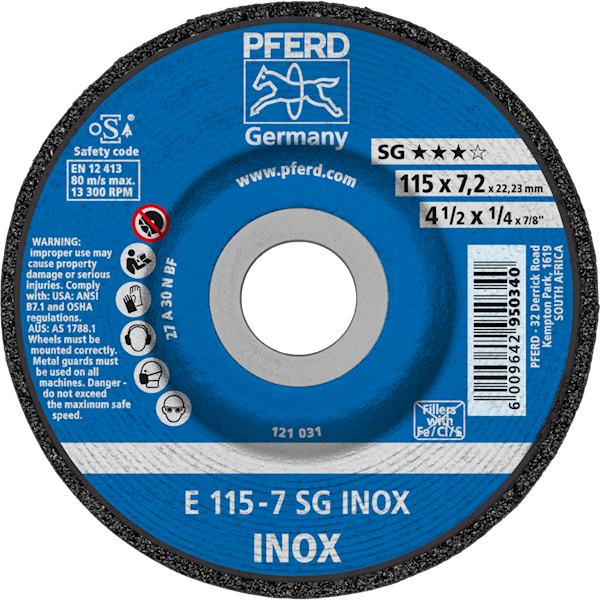 TARCZA 115 X 7,2 SG INOX PFERD