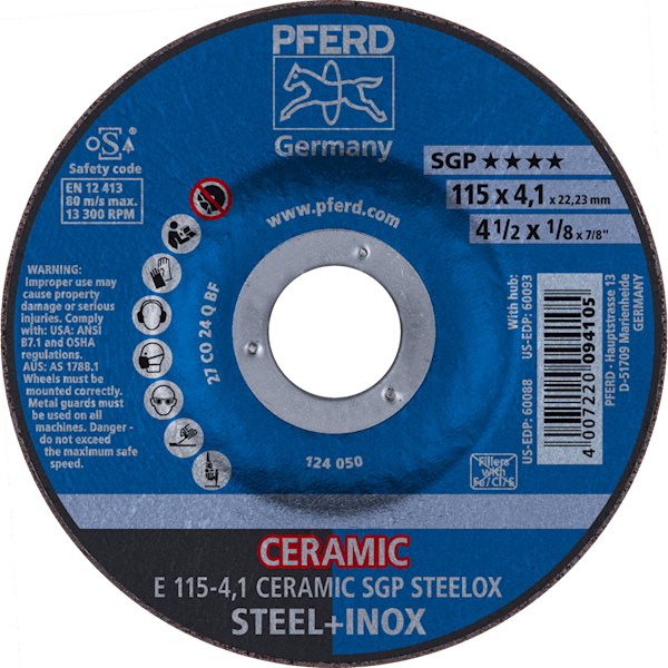 TARCZA 115 X 4.1 CERAMIC SGP STEELOX PFERD