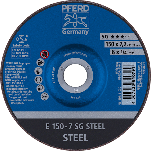 TARCZA 150 X 7,2 SG STEEL PFERD