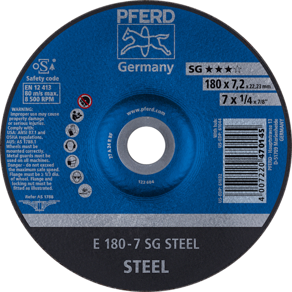 TARCZA 180 X 7,2 SG STEEL PFERD