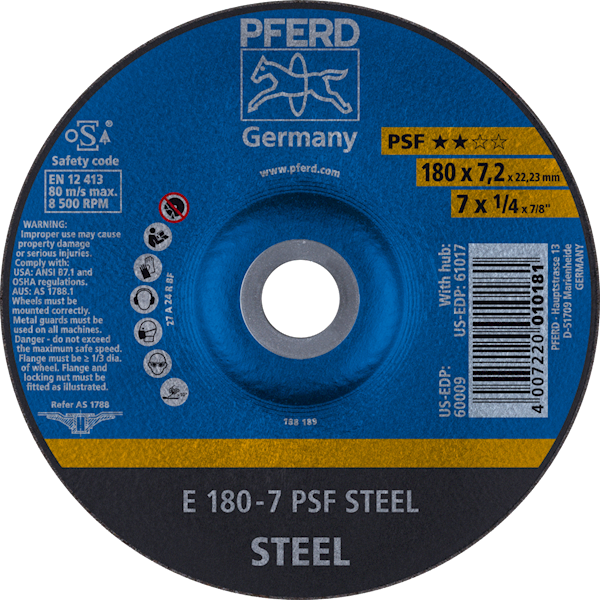 TARCZA 180 X 7,2 PSF STEEL PFERD