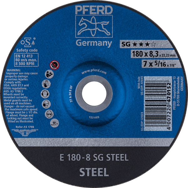 TARCZA 180 X 8.3 SG STEEL PFERD