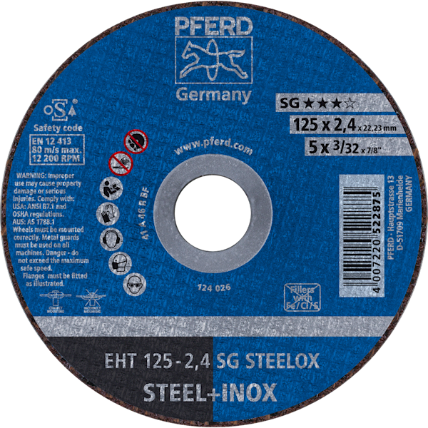 TARCZA 125 X 3,2  SG  STEELOX  PFERD