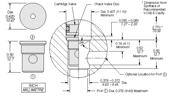 Zawór zwrotny "insert"CVD08