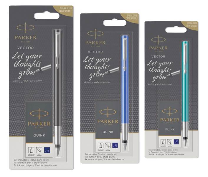 PARKER VECTOR PIÓRO WIECZNE TURKUS + NABOJE BLISTE