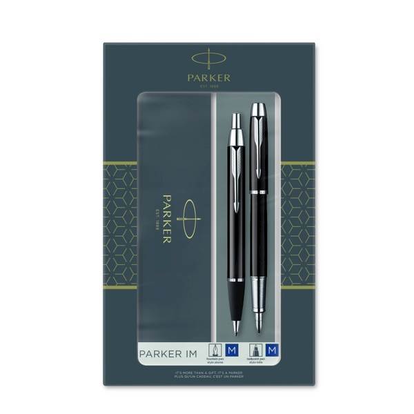 ZESTAW PARKER IM BLACK CT PIÓRO + DŁUGOPIS 2093215