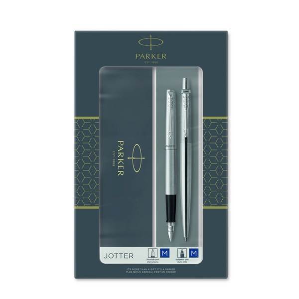 ZESTAW PARKER JOTTER STALOWY CT PIÓRO + DŁUGOPIS 