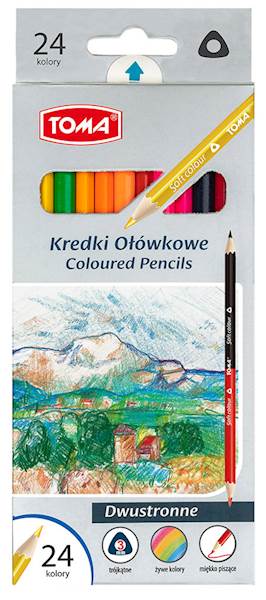 KREDKI OŁÓWKOWE DWUSTRONNE TRÓJ 12/24 TOMA /TO-542