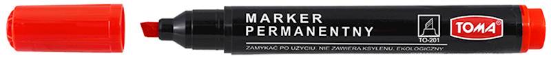 MARKER PERMANENTNY ŚCIĘTY CZERWONY TOMA /TO-201
