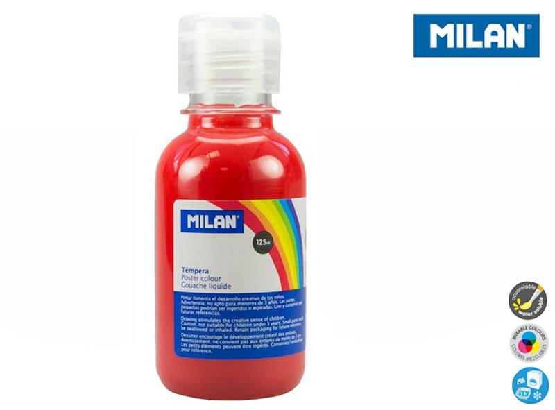 FARBA TEMPERA 125ML MILAN CZERWONA /03430