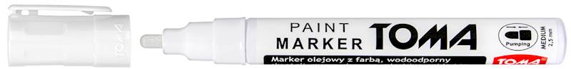 MARKER OLEJOWY GRUBY 2.5mm BIAŁY TOMA