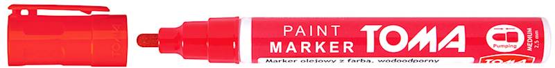 MARKER OLEJOWY GRUBY CZERWONY TOMA