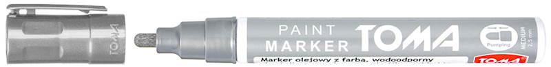 MARKER OLEJOWY GRUBY SREBRNY TOMA