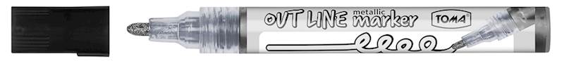 MARKER SREBRNY KONTUR CZARNY 4MM TOMA /TO-404