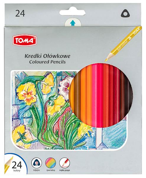 KREDKI OŁÓWKOWE TRÓJKĄTNE 24KOL TOMA /TO-544-84