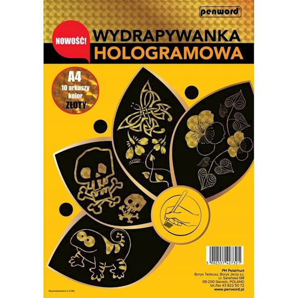 WYDRAPYWANKA HOLOGRAMOWA A4 A'10 ZŁOTA SDM