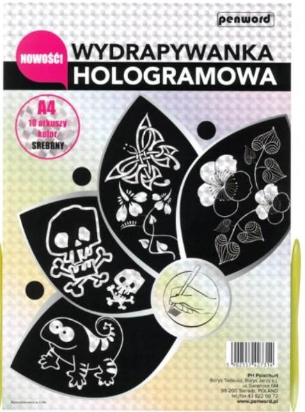 WYDRAPYWANKA HOLOGRAMOWA A4 A'10 SREBRNA SDM