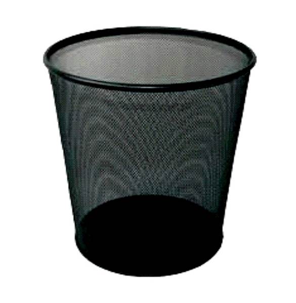 KOSZ BIUROWY CZARNY METALOWY OKRĄGŁY 295MM