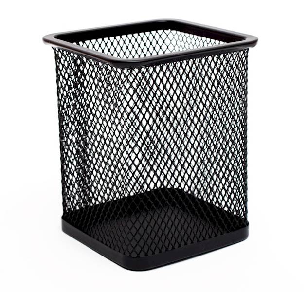 KUBEK PRZYBORNIK METAL KWADRAT CZARNY 8*8*10 TRES