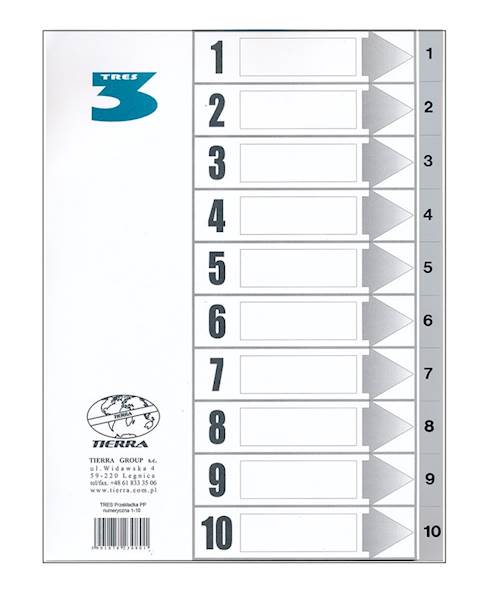 PRZEKŁADKI NUMERYCZNE 1-10 PP A4 TRES