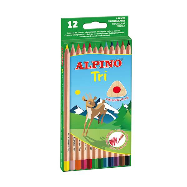 KREDKI TRI CEDROWE TRÓJKĄTNE 12KOL ALPINO