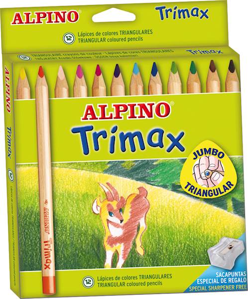 KREDKI TRIMAX CEDROWE TRÓJKĄTNE JUMBO 12KOL ALPINO