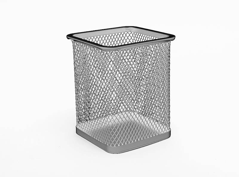 KUBEK PRZYBORNIK METAL KWADRAT SREBRNY 8*8*10 TRES