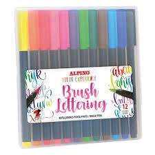 FLAMASTRY PĘDZELKOWE BRUSH LETTERING 12SZT ALPINO