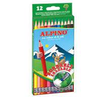 KREDKI ERASABLE OŁÓWKOWE Z GUMKĄ 12KOL ALPINO
