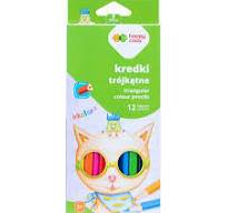KREDKI TRÓJKĄTNE 12KOL HAPPY COLOR /HA2313