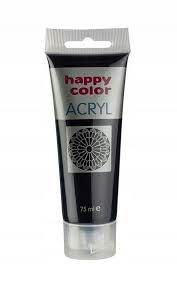 FARBA AKRYLOWA 75ML CZARNY HAPPY COLOR