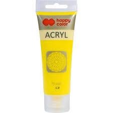 FARBA AKRYLOWA 75ML CYTRYNOWY  HAPPY COLOR