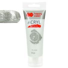 FARBA AKRYLOWA 75ML SATYN. SREBRO HAPPY COLOR