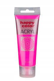 FARBA AKRYLOWA 75ML  RÓŻOWY FLUO HAPPY COLOR